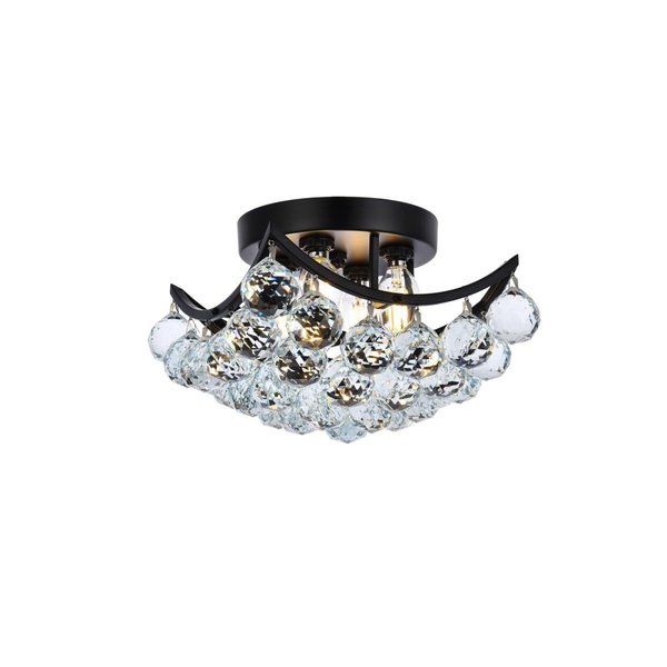 Elegant Decor V9800F10BKRC 10 in Corona Flush Mount Black V9800F10BK/RC